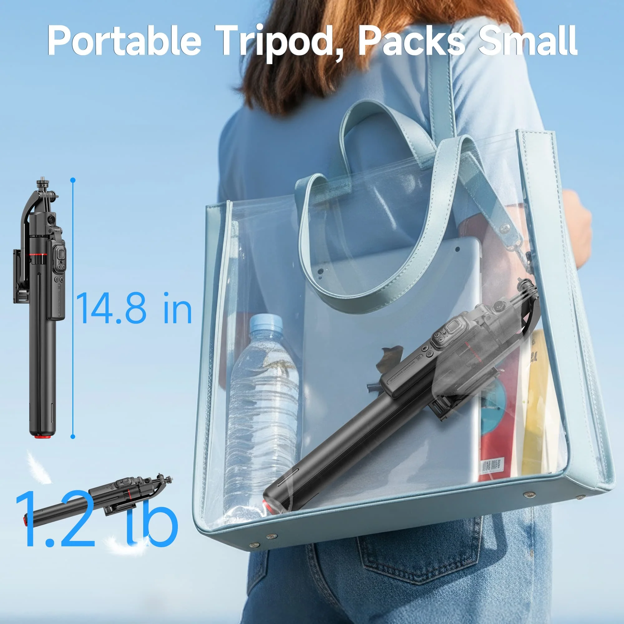 Moman TT07 Auto Tracking Tripod for Phone, with Auto-Open Base, 360° Pan & 270° Tilt, 18"-69" Selfie Stick, and Detachable Remote - Image 8