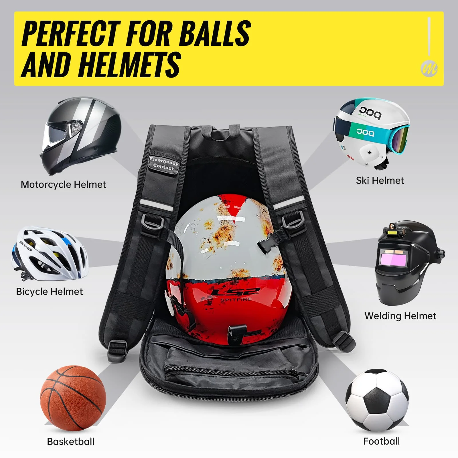 Moman B2R Best Backpack for Motorcycle Helmet, 40L Capacity, Waterproof, Safe, and Comfortable for Motorcycling, Sports, Travel, and Outdoor Use - Image 3