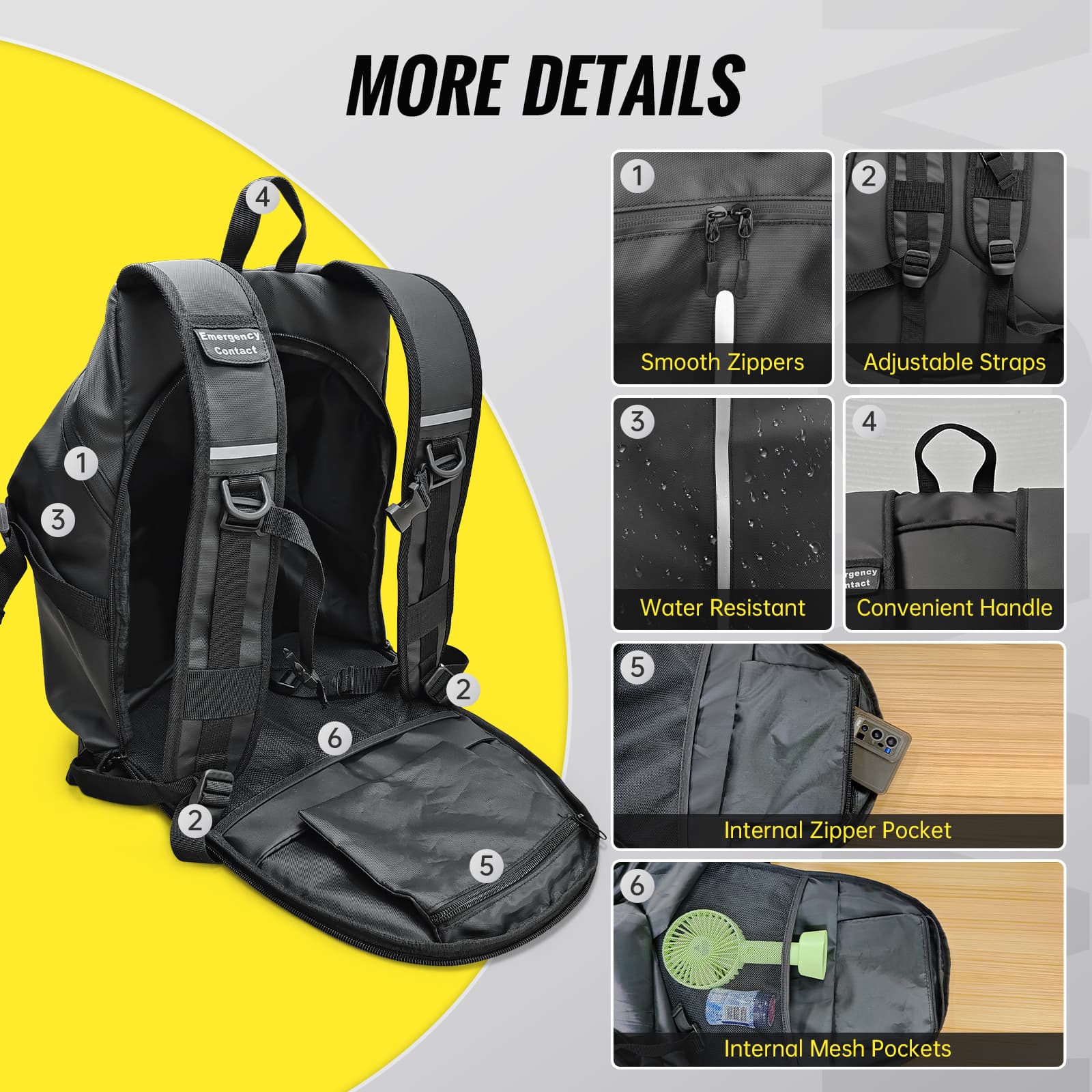 Moman B2R Best Backpack for Motorcycle Helmet, 40L Capacity, Waterproof, Safe, and Comfortable for Motorcycling, Sports, Travel, and Outdoor Use - Image 4