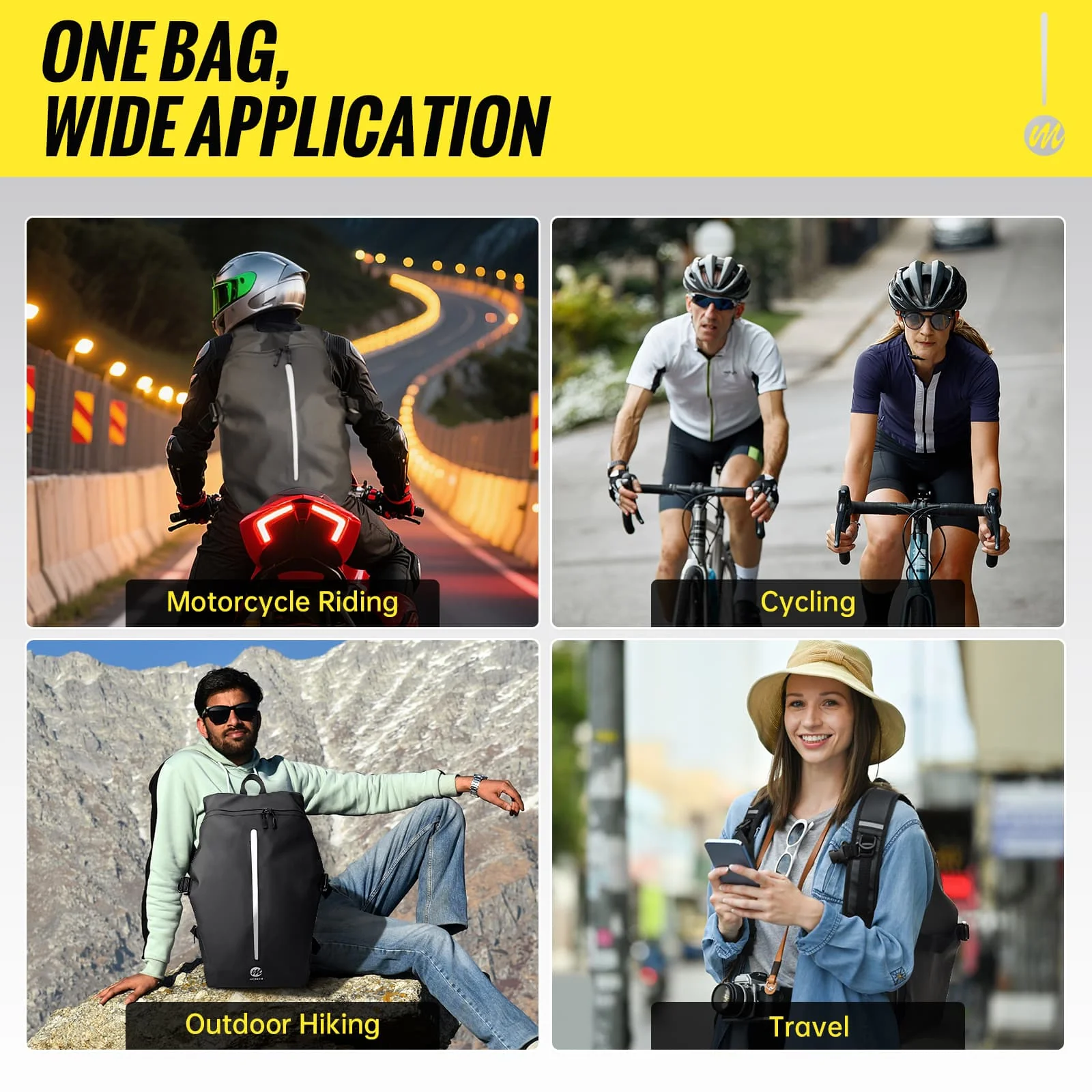 Moman B2R Best Backpack for Motorcycle Helmet, 40L Capacity, Waterproof, Safe, and Comfortable for Motorcycling, Sports, Travel, and Outdoor Use - Image 7