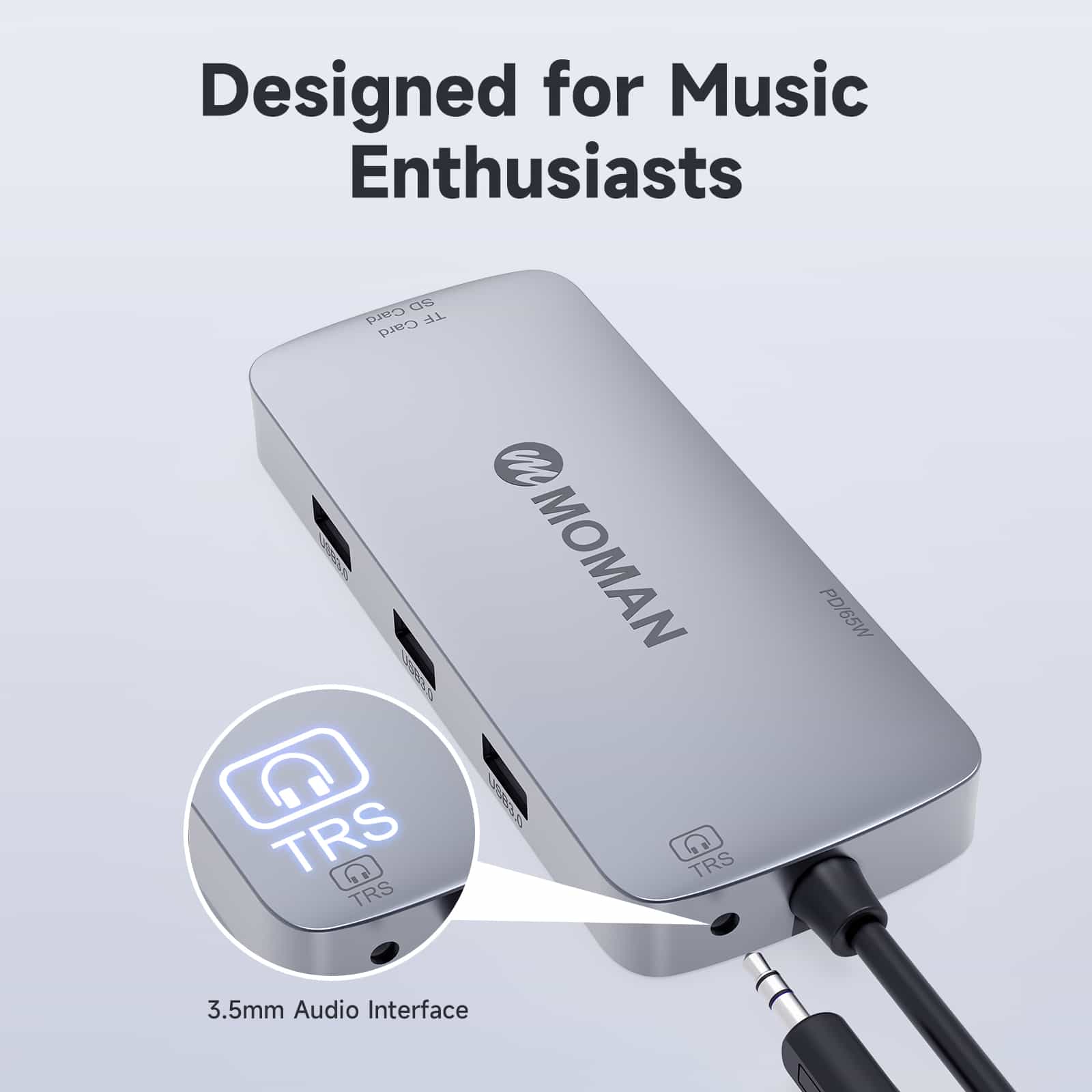 Moman CT9 Best Gift for Amateur Photographer, USB-C Hub for Laptop, Camera, Phone - Image 4