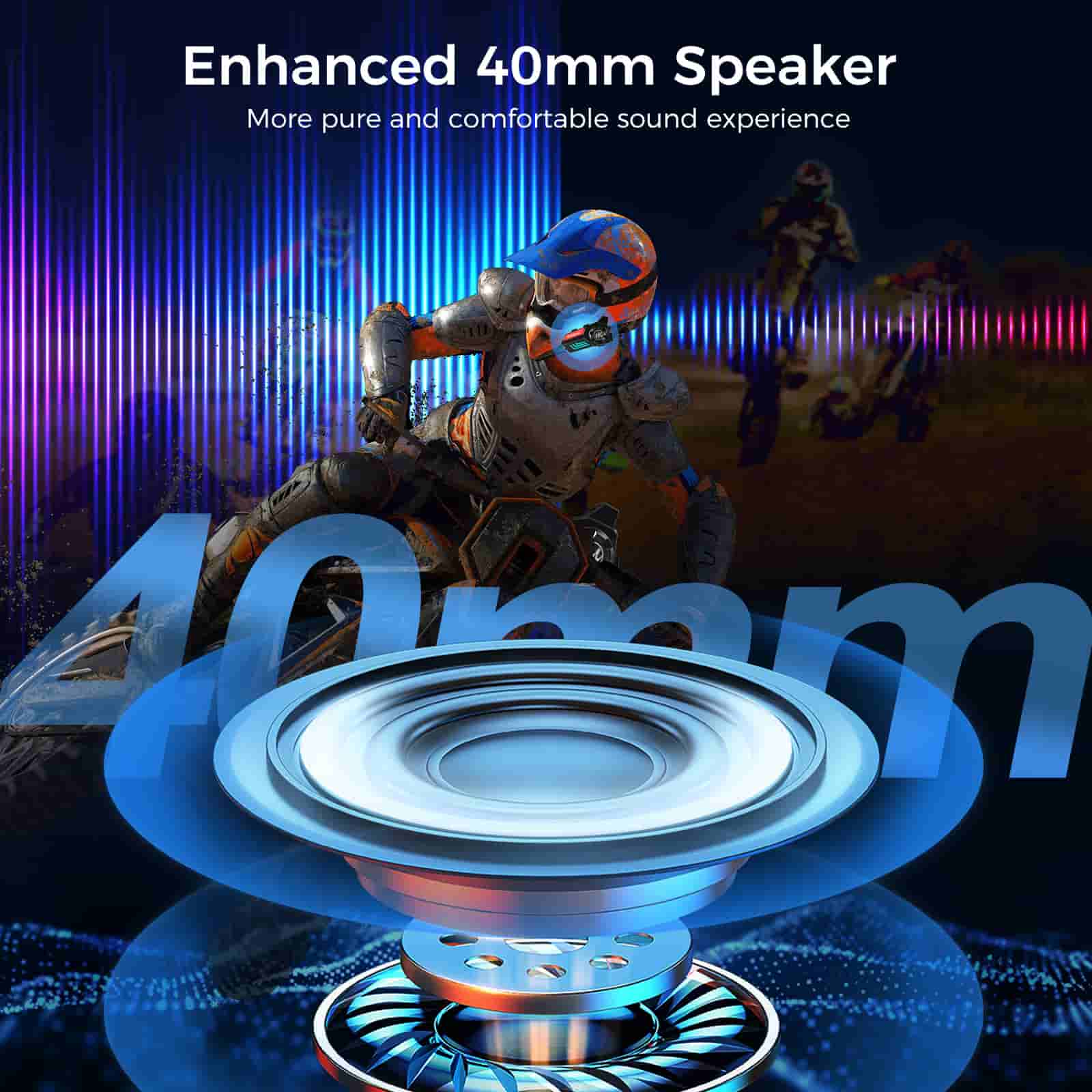 Moman H4S Bluetooth Headset for Dirt Bike Helmet with Headlight and RGB Lighting (Single Person Use) - Image 6