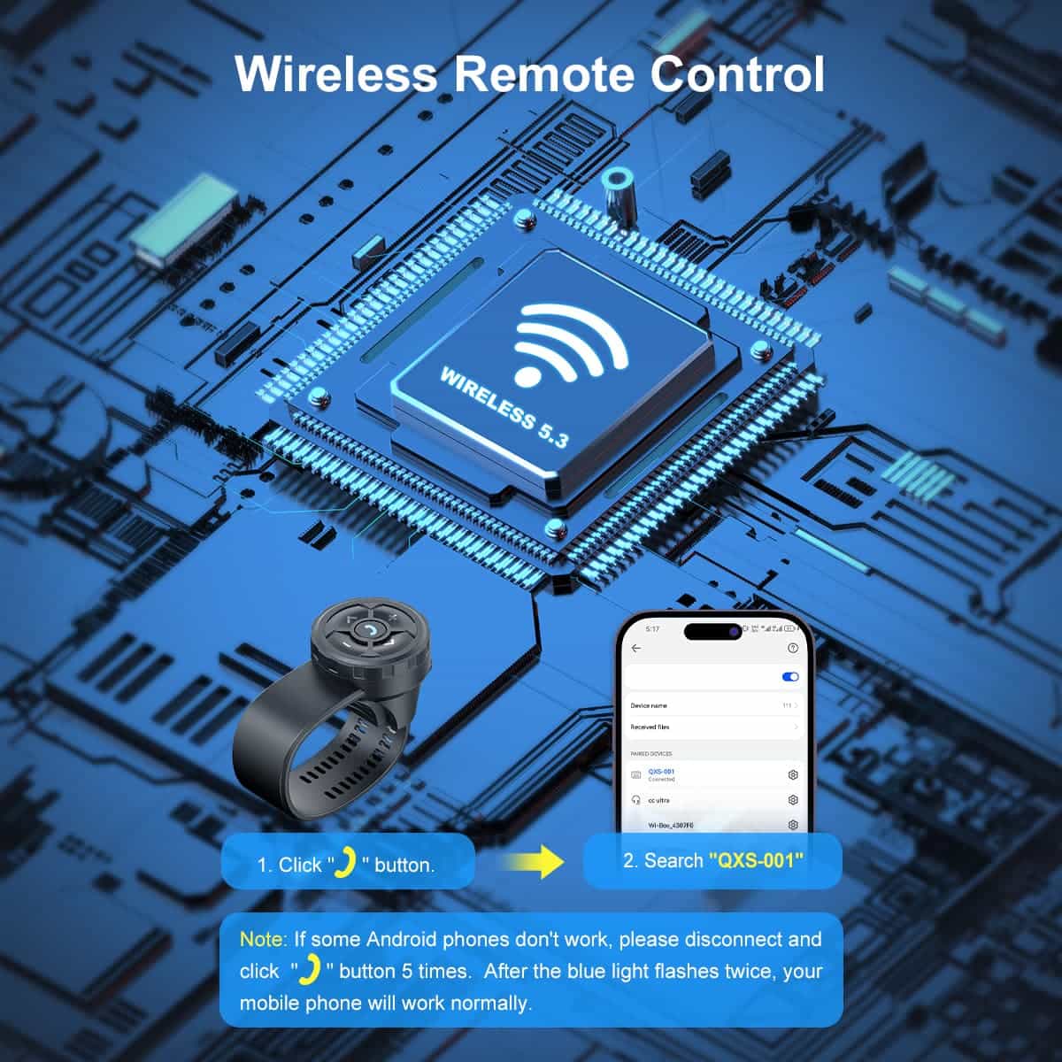 Moman BTC1 Bluetooth Media Remote Control for Motorcycle Helmet Intercom, Strap Type Featured - Image 4