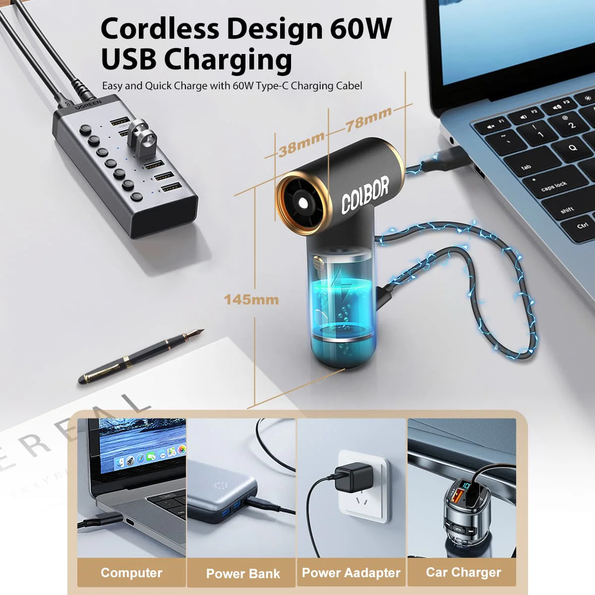COLBOR AirMaxx A1 Compressed Air Duster, Gift for Photography Lover, Keyboard & PC Cleaner - Image 5