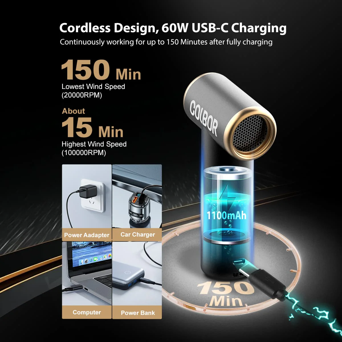 COLBOR AirMaxx A1 Compressed Air Duster, Gift for Photography Lover, Keyboard & PC Cleaner - Image 7