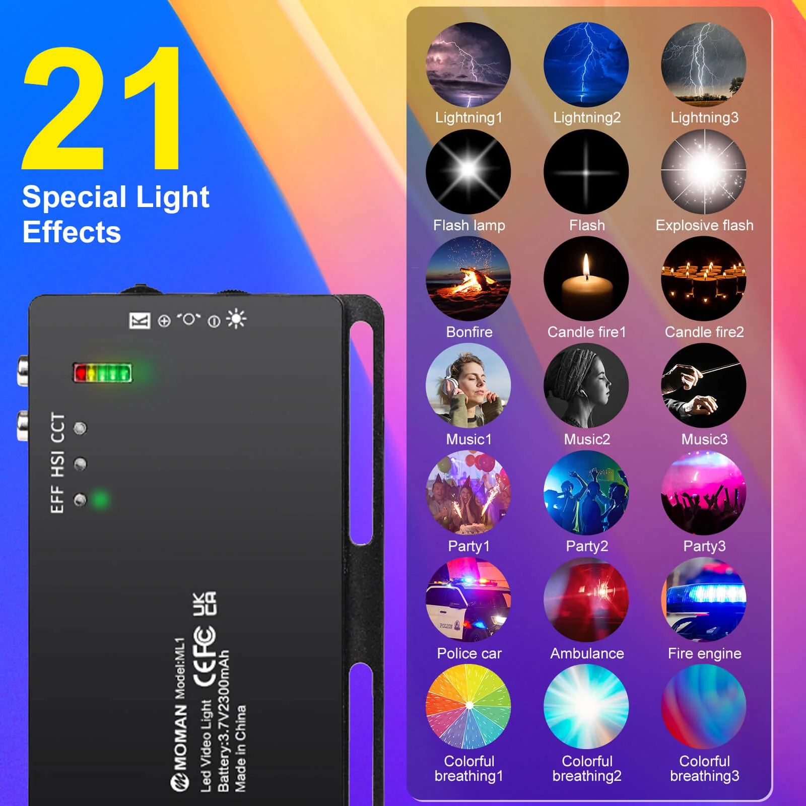 Moman ML1 LED Panel Light for Camera - Image 4