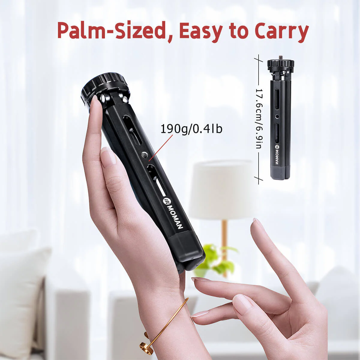 Moman TR01S Mini Camera Tripod with Robust Aluminium Alloy Body - Image 3