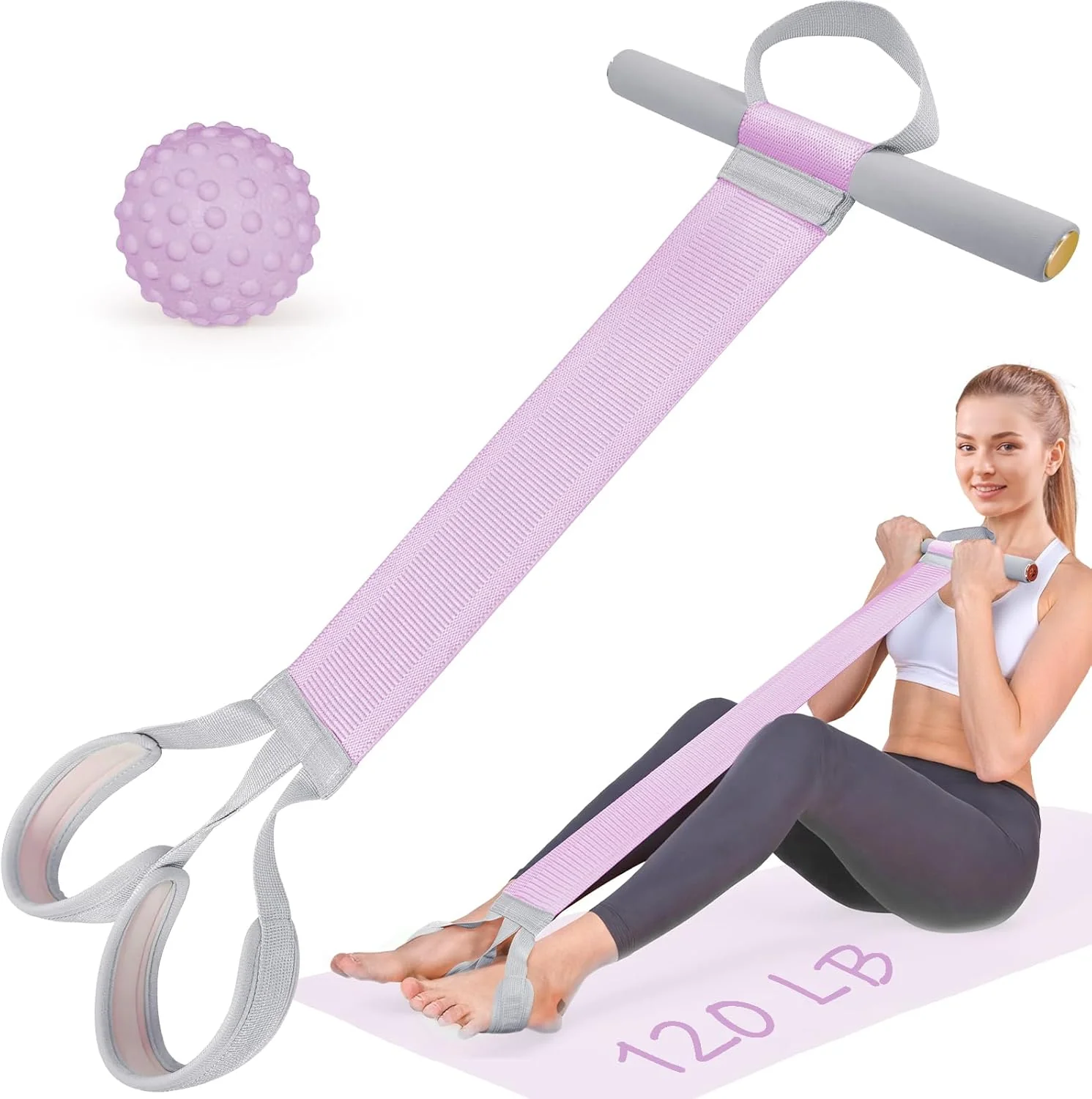 Moman Resistance Band,120lb Full-Body Excercise Band with Handles for Strength Muscle Training - Image 2