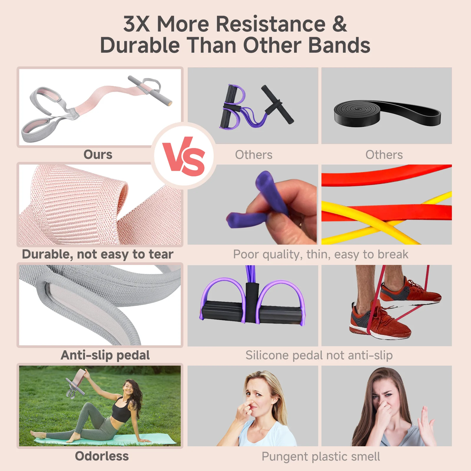 Moman Resistance Band,120lb Full-Body Excercise Band with Handles for Strength Muscle Training - Image 4
