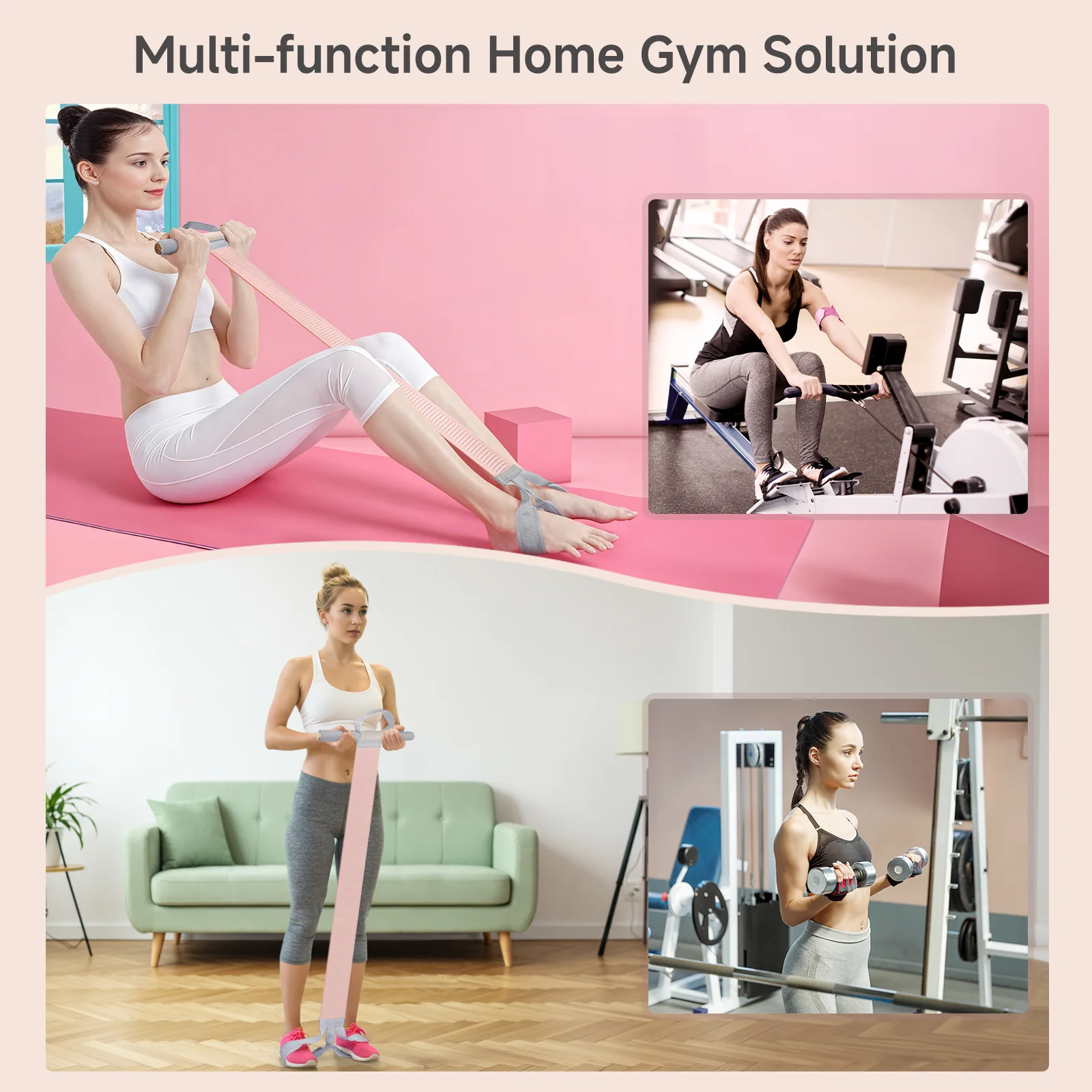Moman Resistance Band,120lb Full-Body Excercise Band with Handles for Strength Muscle Training - Image 5