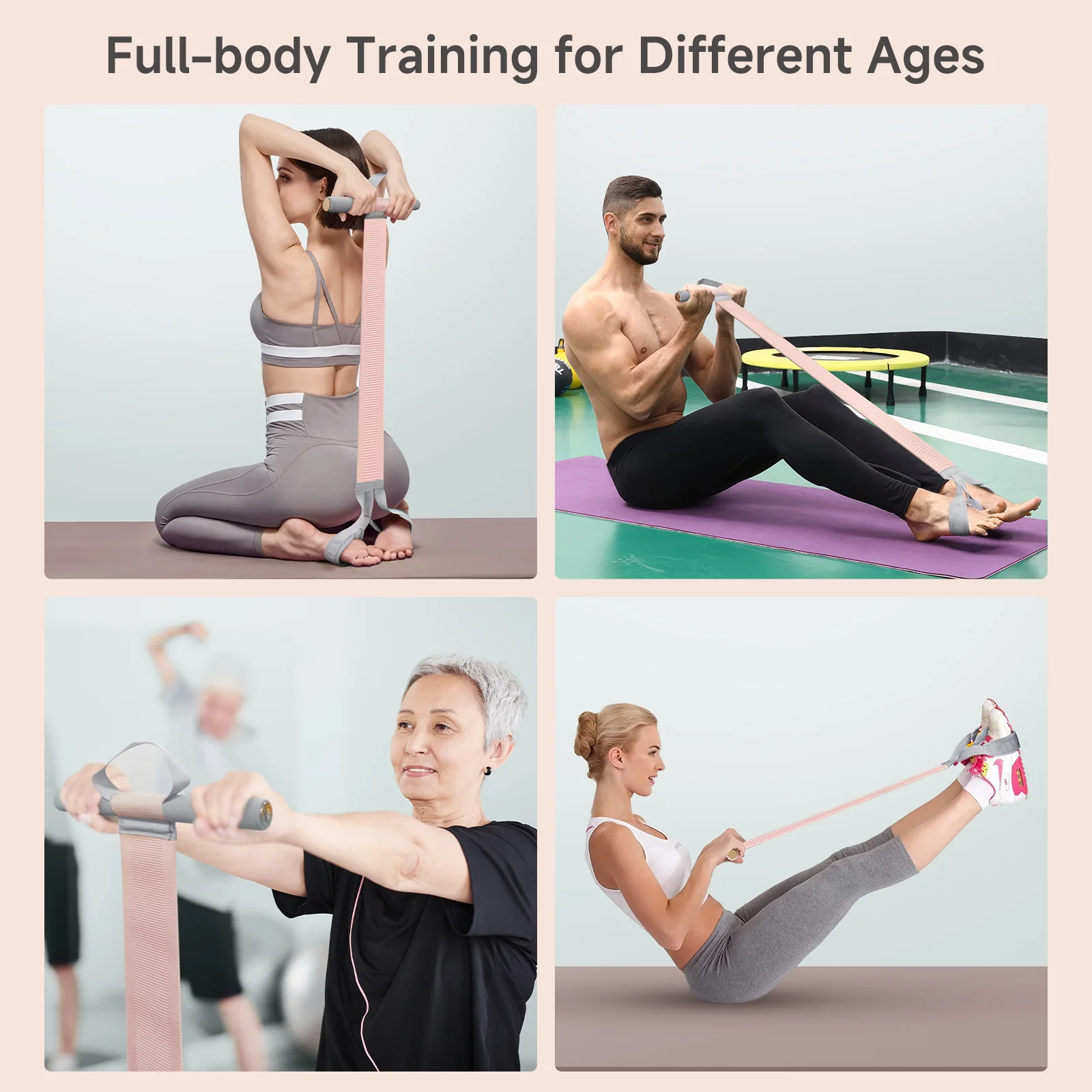 Moman Resistance Band,120lb Full-Body Excercise Band with Handles for Strength Muscle Training - Image 6