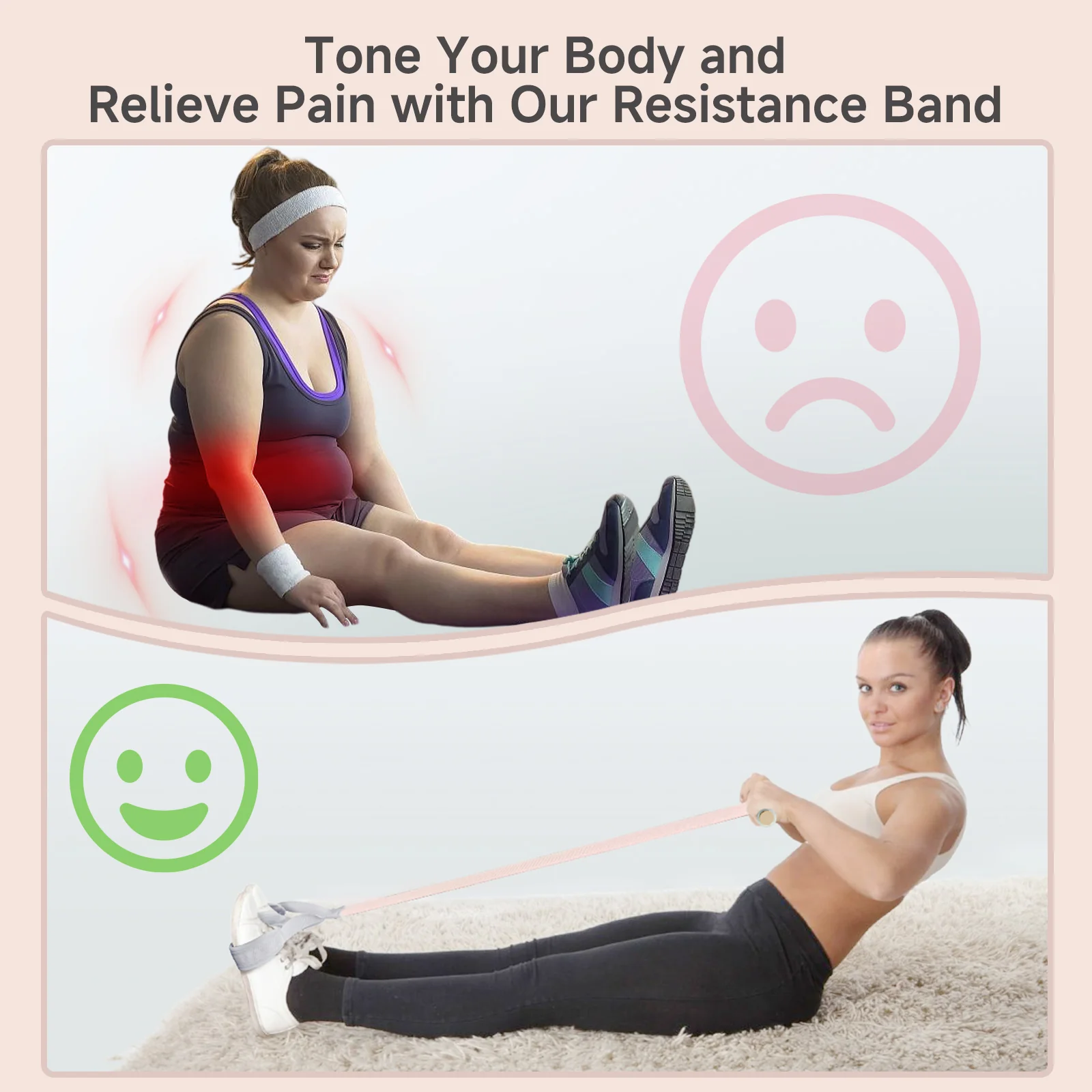 Moman Resistance Band,120lb Full-Body Excercise Band with Handles for Strength Muscle Training - Image 8
