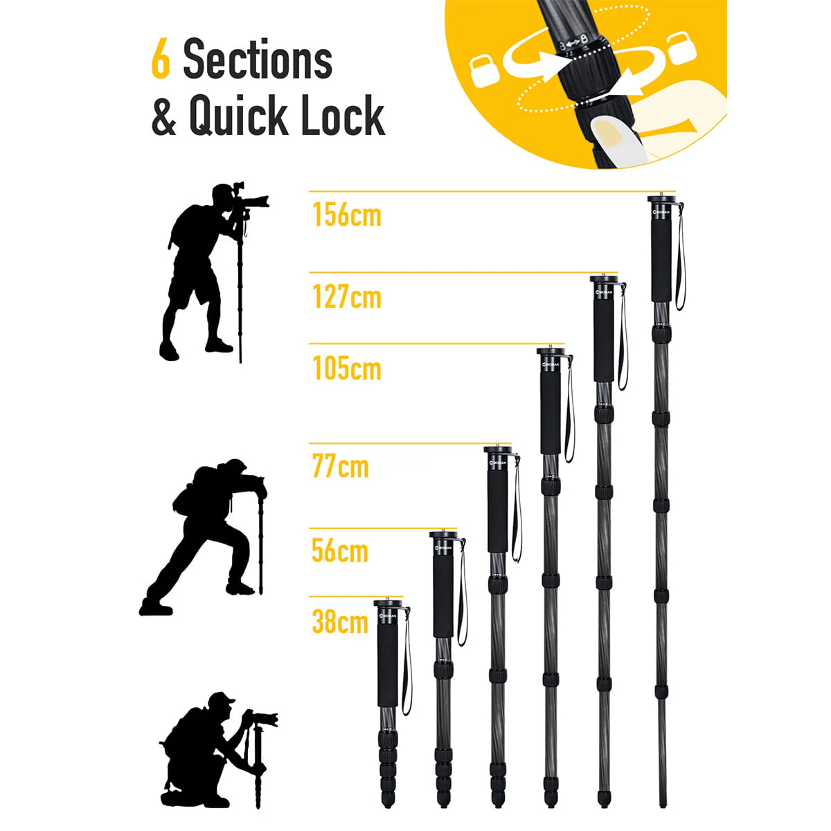 Moman C60 Monopod for Video Camera - Image 3