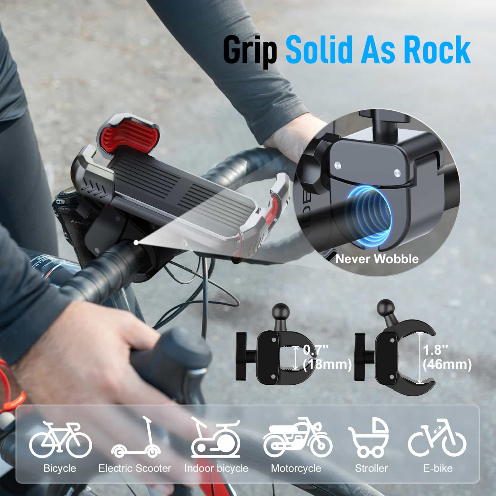 Moman PME1 Motorcycle Handlebar Cell Phone Holder, Benefit to Better Control with Helmet Intercom or Headset - Image 5