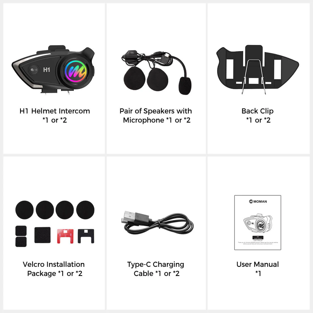 Moman H1 Motorcycle Helmet Bluetooth Intercom for Rider-to-rider Communication - Image 11