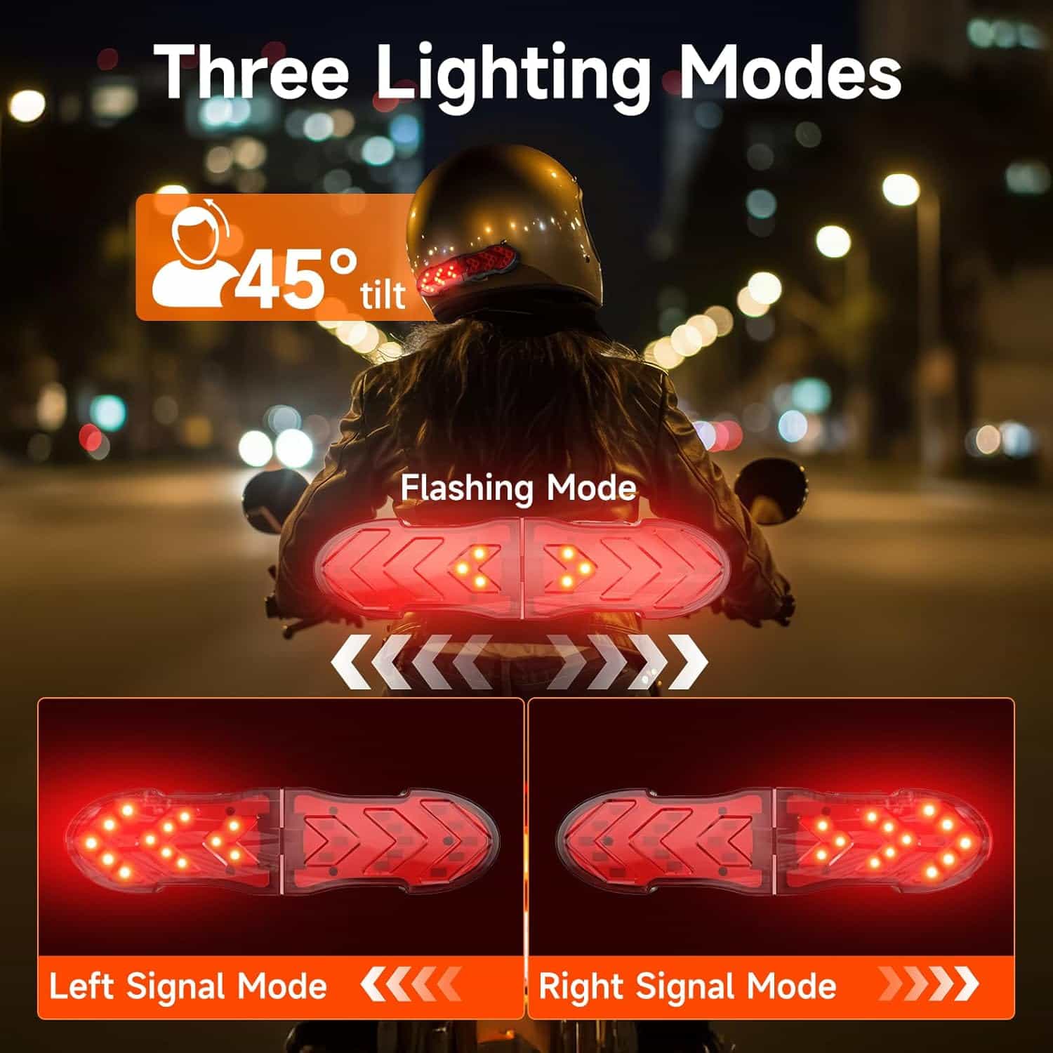 Moman HLT1 Motorcycle Helmet LED Brake Light, Flashing/Left/Right Turn Signals Included, 24-hour Use, IPX4 Waterproof - Image 3