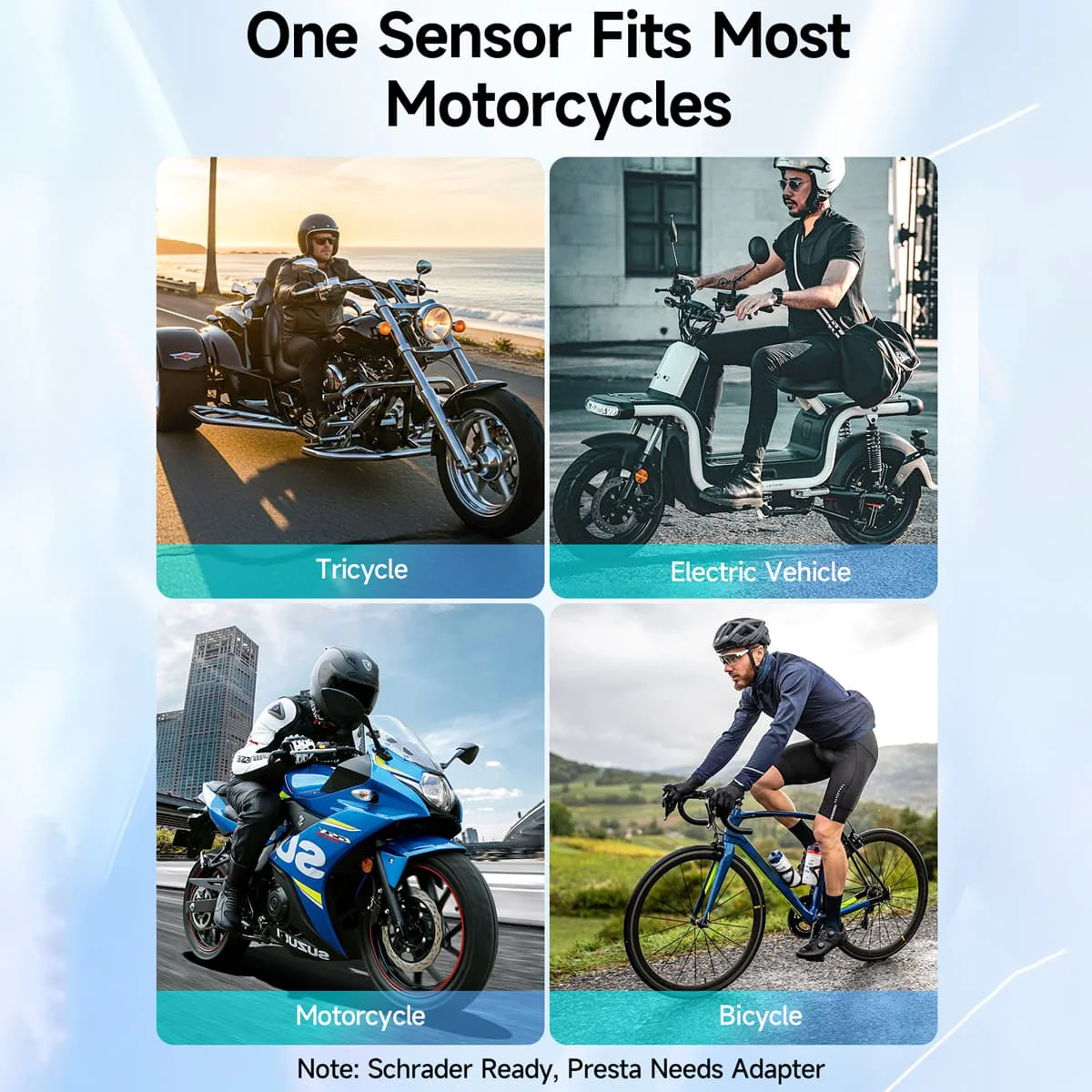 Moman M2 Motorcycle Tyre Pressure Monitor, Wireless TPMS with App Alerts, Instant Voice Warnings, Quick Setup & Rugged Design - Image 3