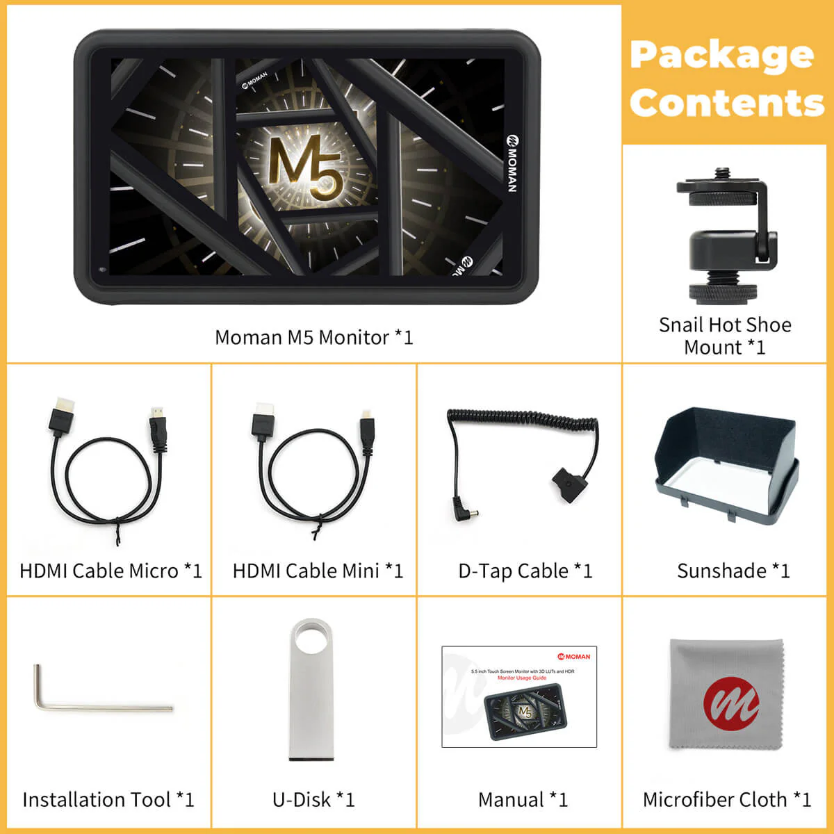 Moman M5 On Camera Monitor Touch Screen 5.5 inch - Image 8