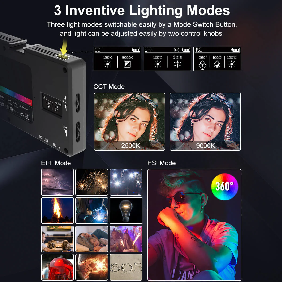 Moman ML8A-RC RGB LED Camera Light - Image 4