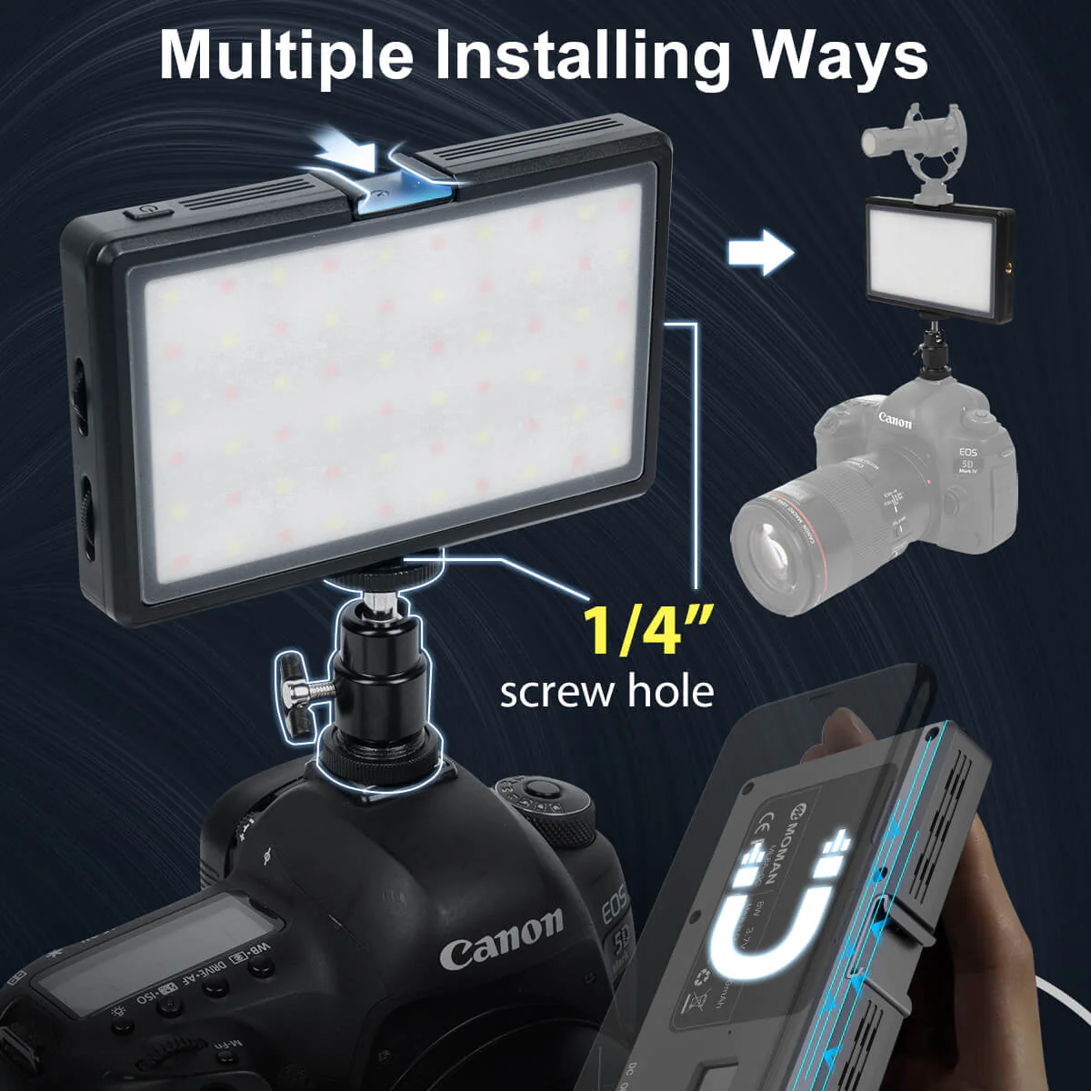 Moman ML8A-RC RGB LED Camera Light - Image 6