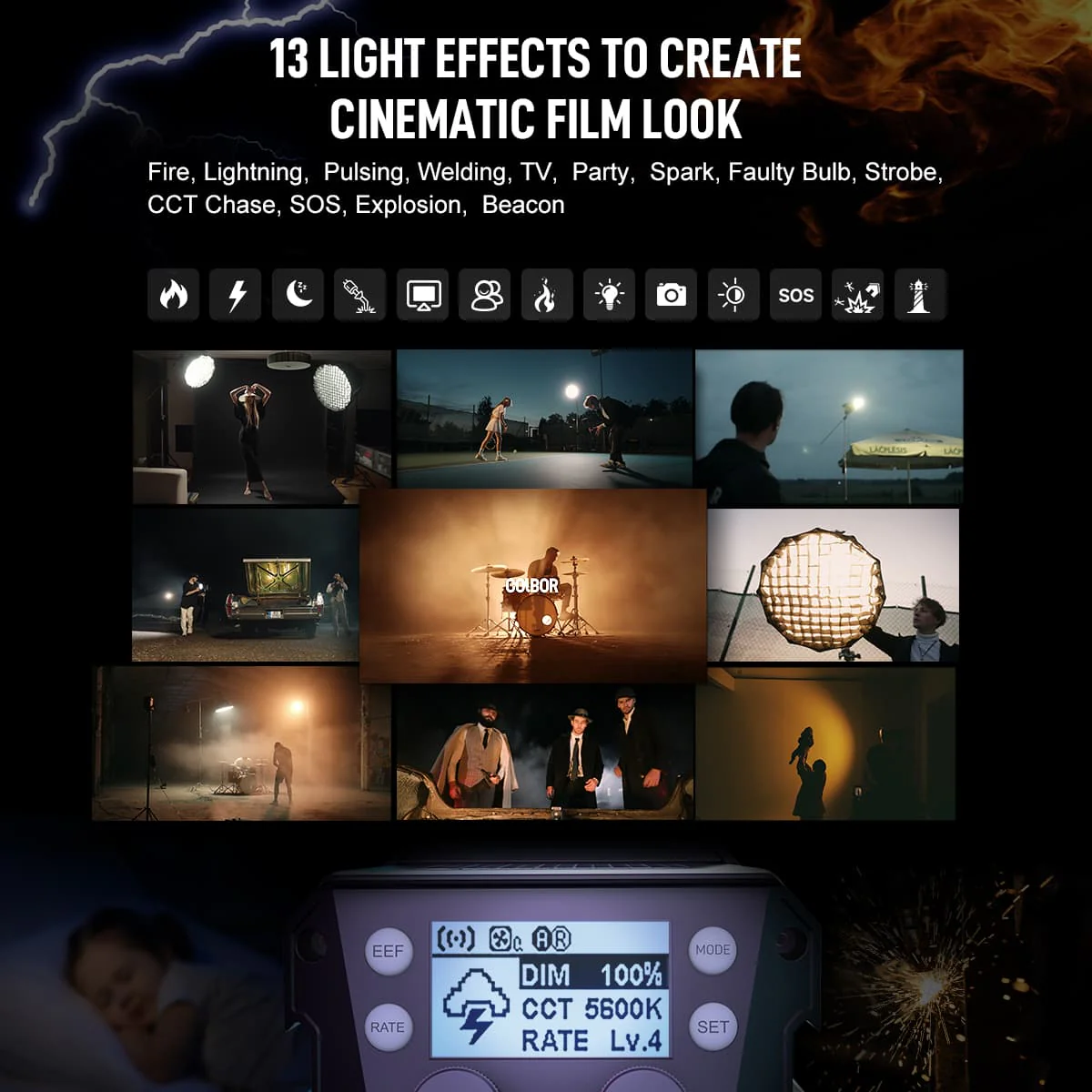 COLBOR CL220R RGB Light for Studio, 220W Output, Color-Pick Function, M/G Balance Feature - Image 4
