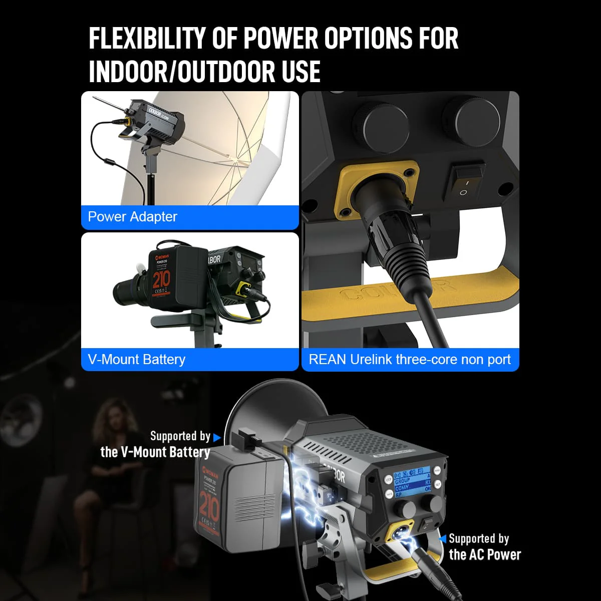 COLBOR CL220R RGB Light for Studio, 220W Output, Color-Pick Function, M/G Balance Feature - Image 6