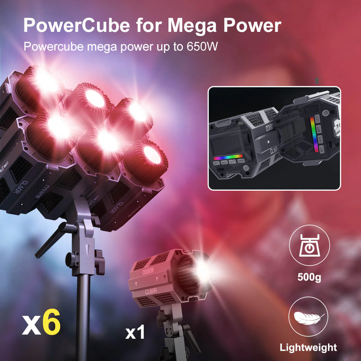 COLBOR CL60R 65W RGB Video Light for Studio and Individual Photography - Image 5