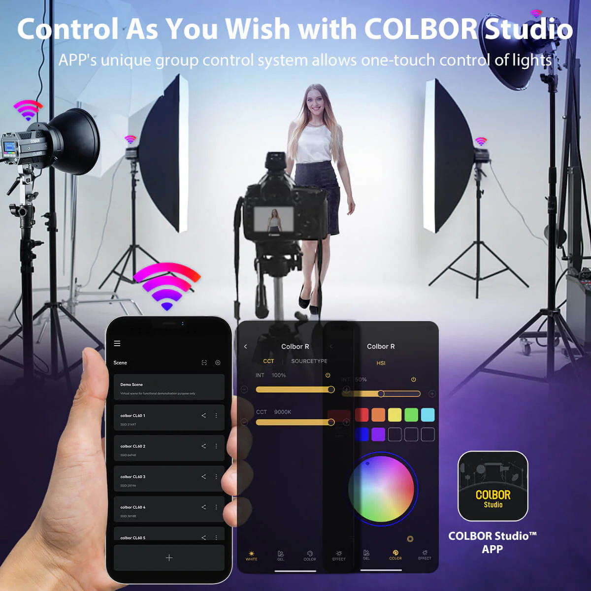 COLBOR CL60R 65W RGB Video Light for Studio and Individual Photography - Image 8