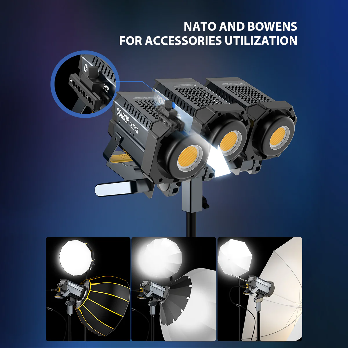 COLBOR CL120R RGB Video Light, 120W Output (2700-6500K CRI96+) for Studio and Photography - Image 3