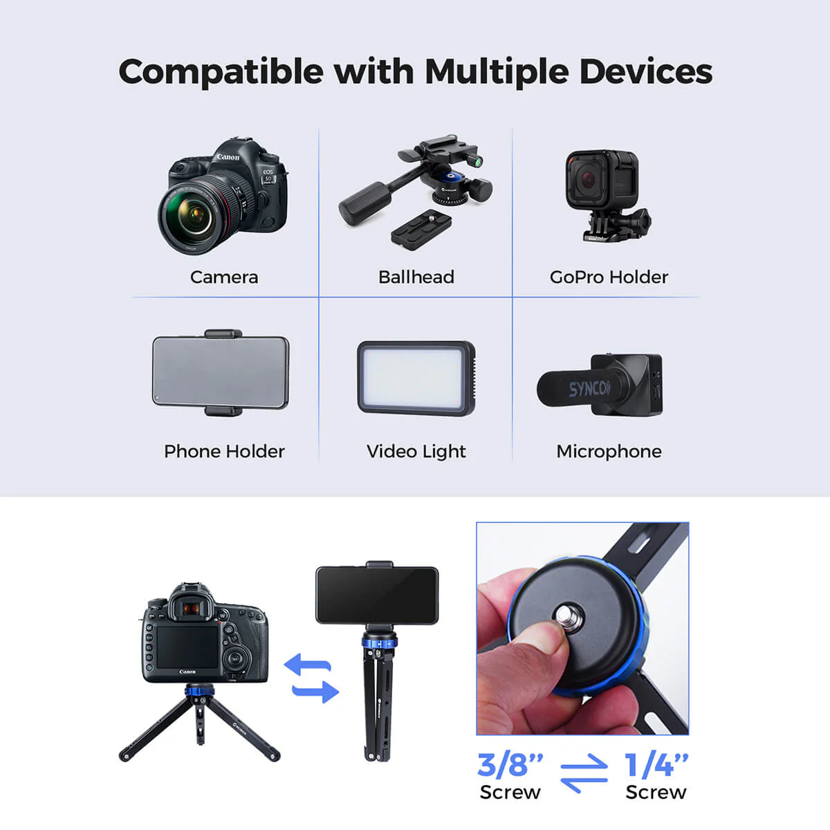Moman TR01 Tabletop Tripod for Camera - Image 8