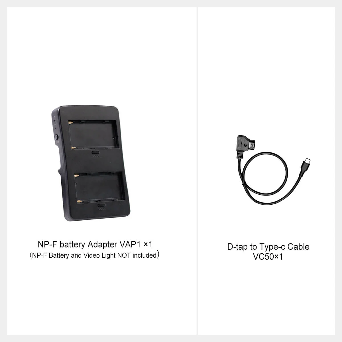 COLBOR VAP1 V-mount to NPF Battery Adapter and VC50 Dtap to USB-C Cable - Image 7