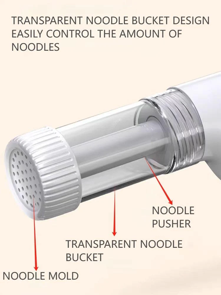 VANiGO Handheld Electric Pasta Maker, 6-in-1 Cordless Pasta Machine, Portable Noodle Maker with Moulds and Cutter, Automatic Dough Press,Homemade Ramen Spaghetti Maker Machine-with Cleaning Brush - Image 3