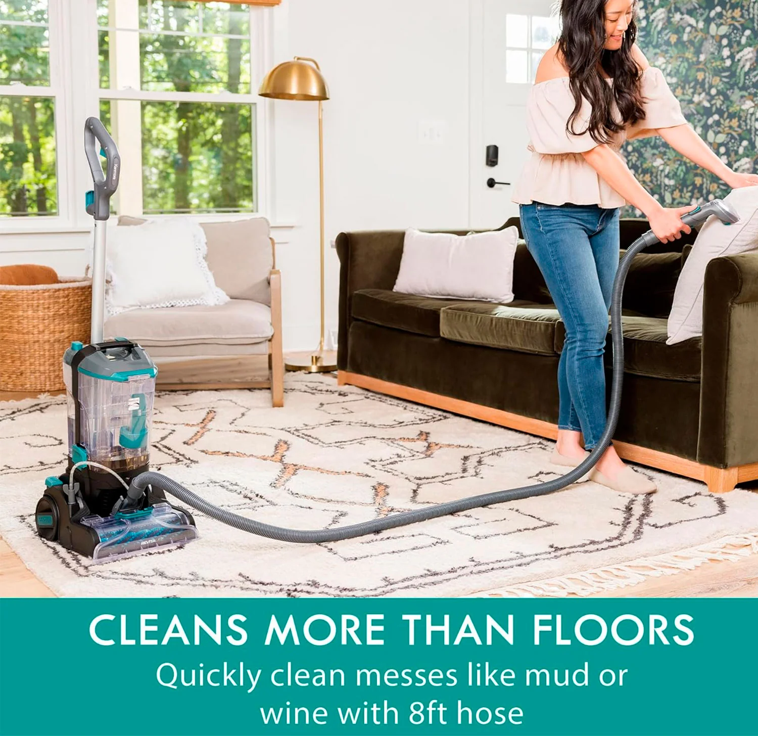 VANiGO KW4070 RevitaLite Pet Portable Carpet Cleaner with High Cleaning Power, 3.2L Clean Tank & 1.4L Dirty Tank, 25ft Cord Length and Two Easy Removable Brushroll for Rug & Upholstery - Image 3