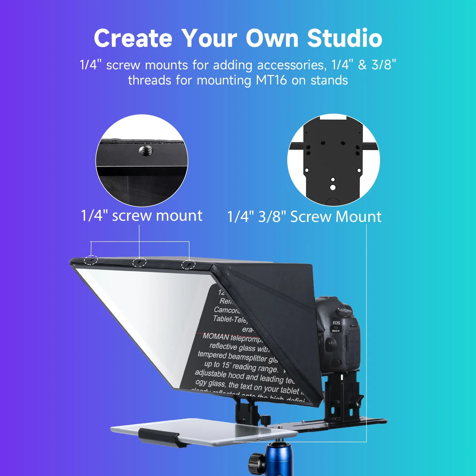 【Extra 20% Off with MPTE20】Moman MT16 Video Camera Teleprompter, 16-inch HD Display with APP & Remote Control - Image 5