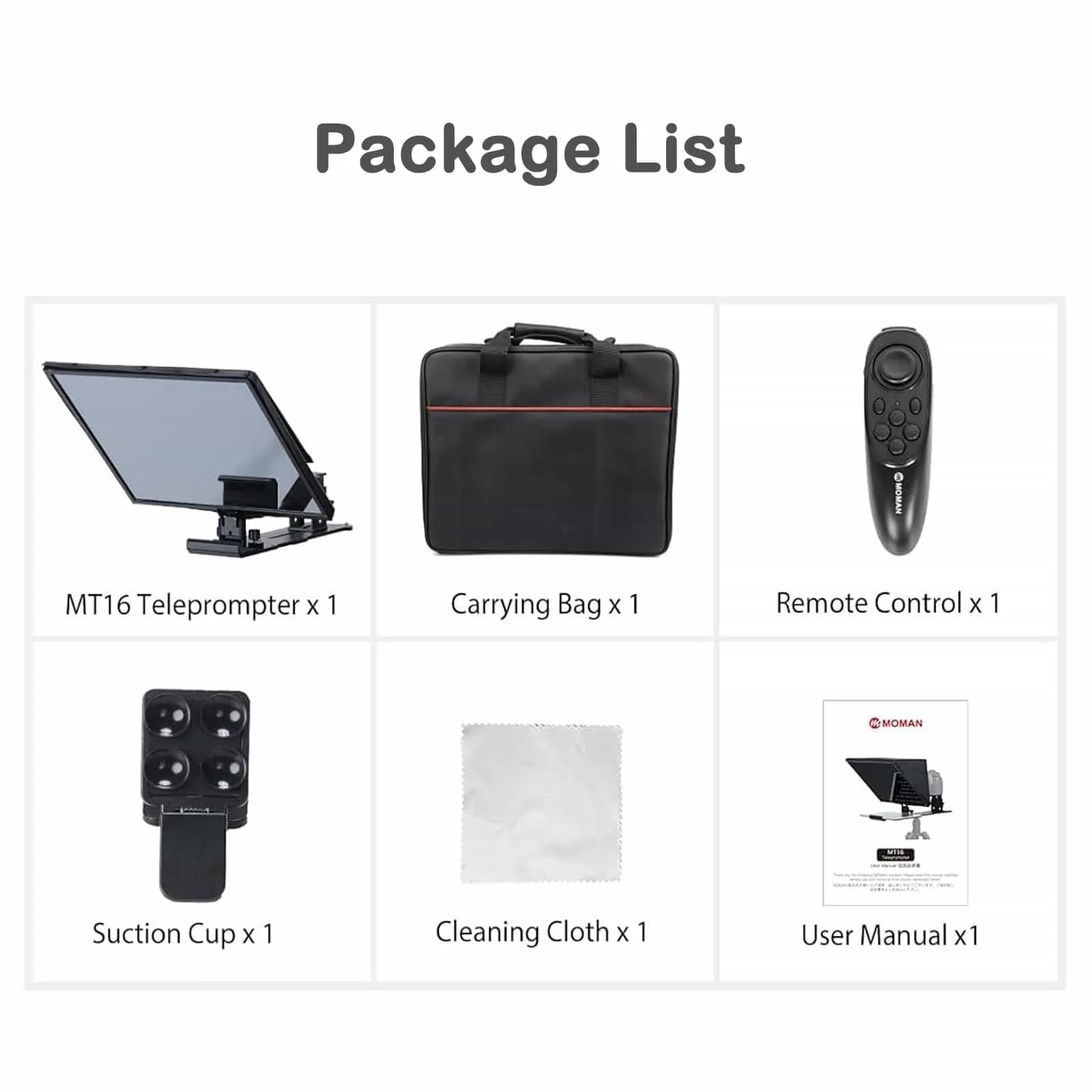 【Extra 20% Off with MPTE20】Moman MT16 Video Camera Teleprompter, 16-inch HD Display with APP & Remote Control - Image 9