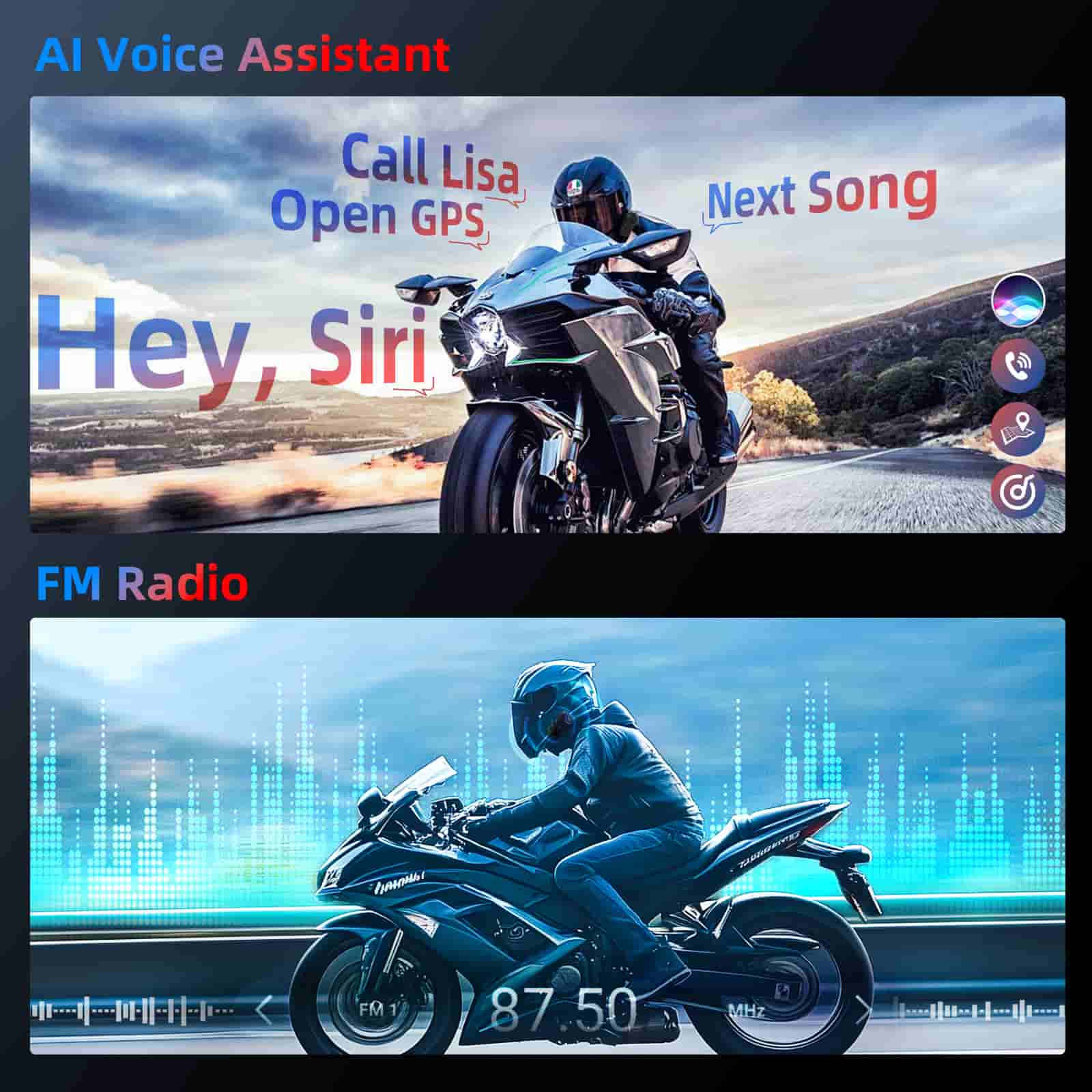 Moman CP-E Wireless Bluetooth Intercom for 2 to 6 riders, 2000m communication range, Music Sharing, and FM Radio Featured (Single Pack) - Image 3